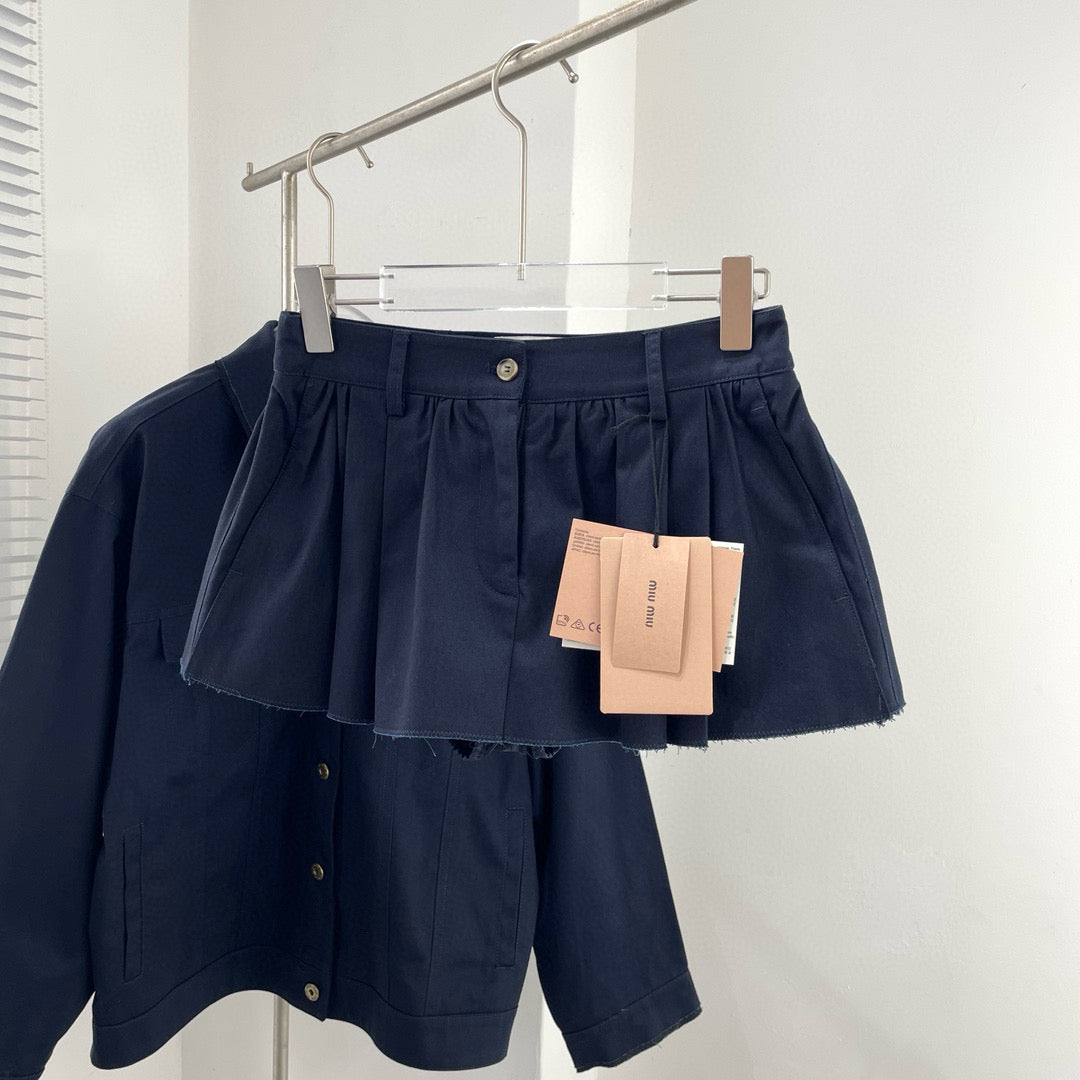 Skirts- Miu M Denim Skirt Elegant Designer Casual Skirt