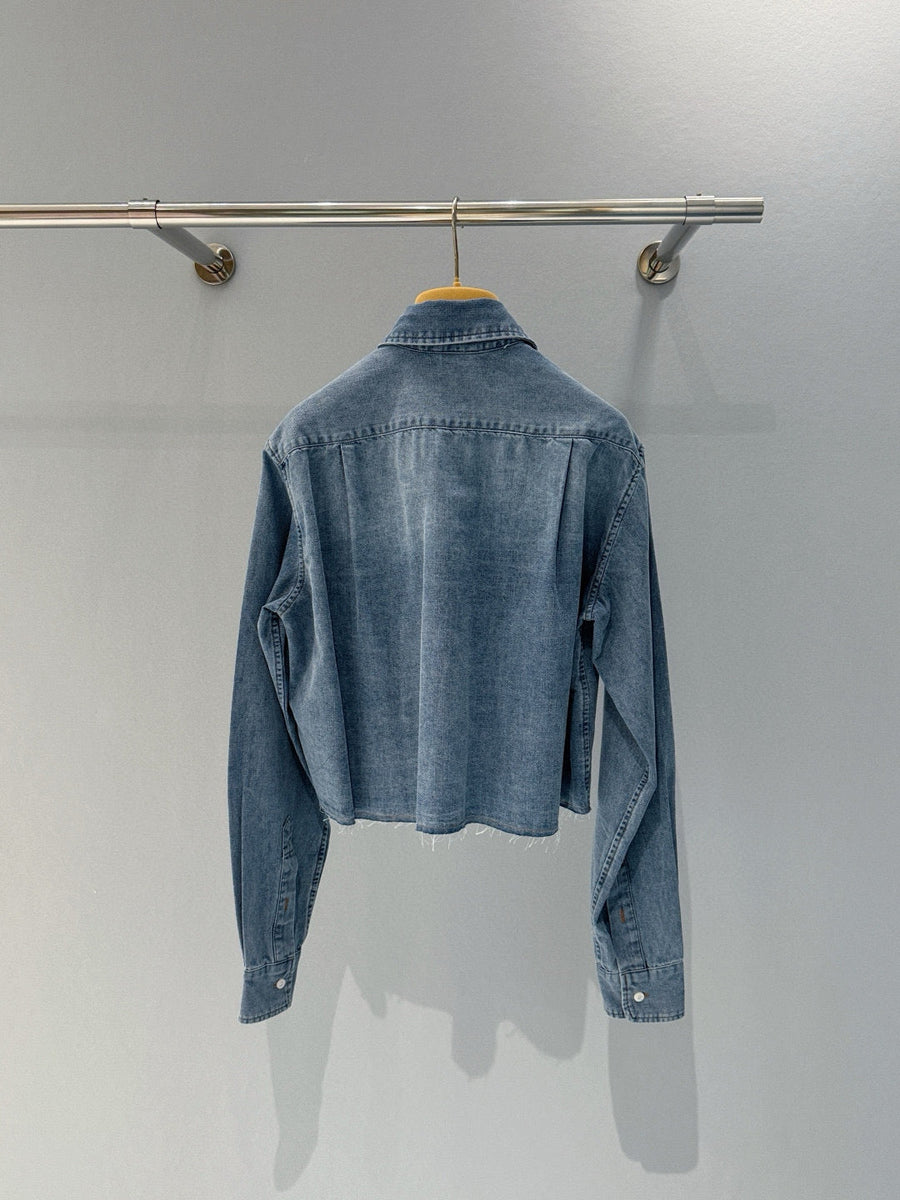 Tops- Miu M Denim Shirt Premium Designer Casual Top