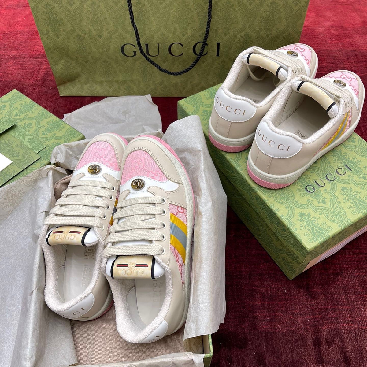 Gucci Shoes- Gucci Screener Leather Sneakers Comfortable Everyday Designer Shoes