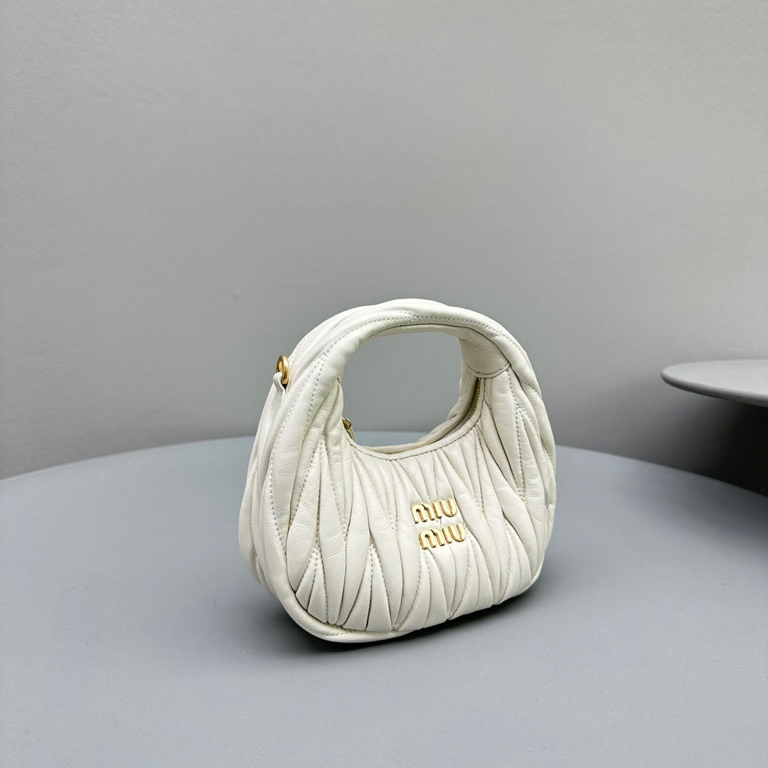 Bags- Miu M Wander Mini Hobo Bag Elegant Everyday Designer Handbag
