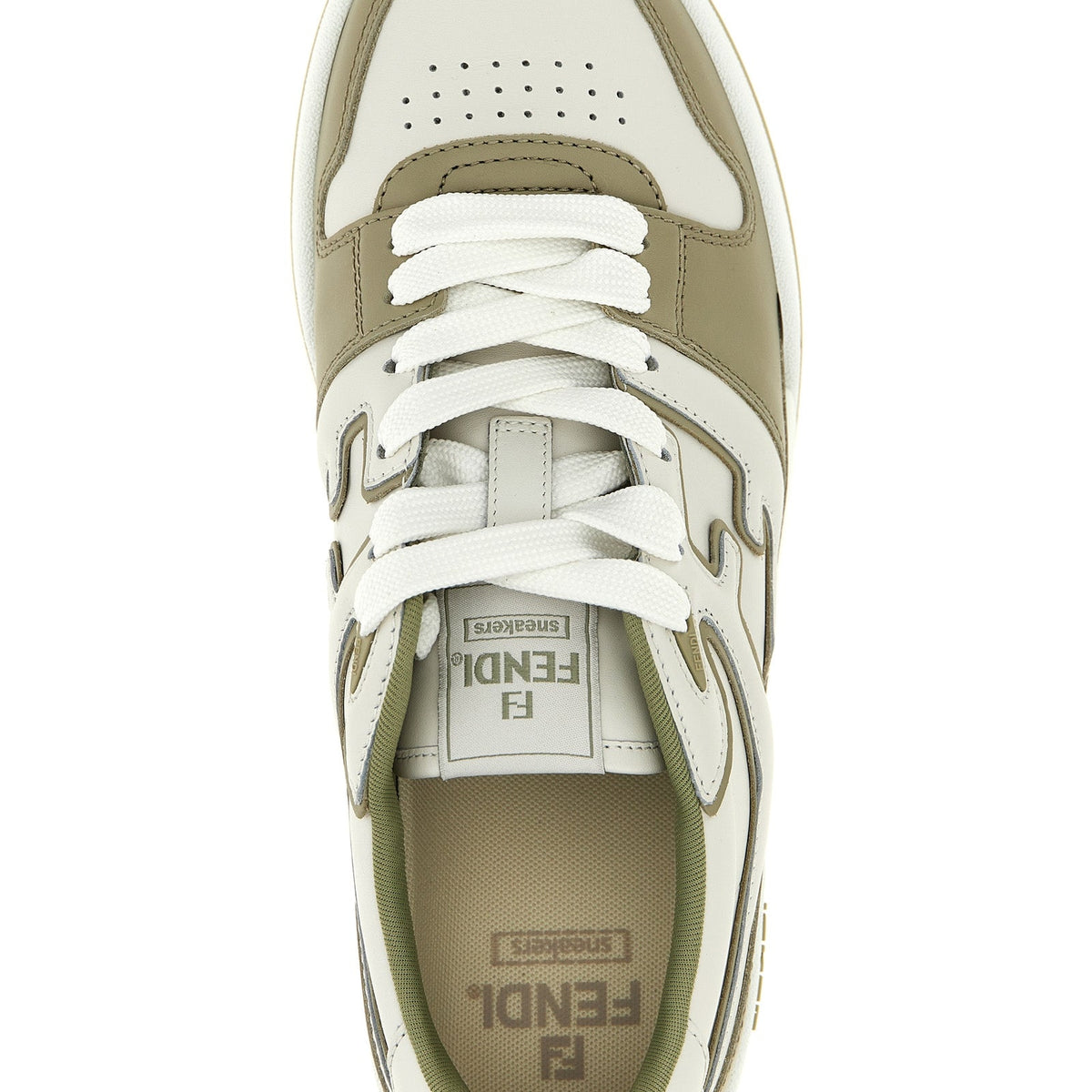 Close-up of Fendi athletic hardware and fine stitching