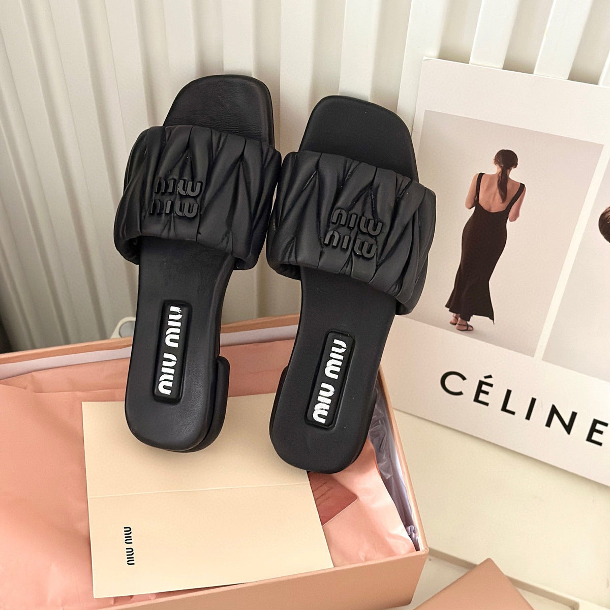 Shoes- Miu M Sandals Premium Designer Casual Shoes