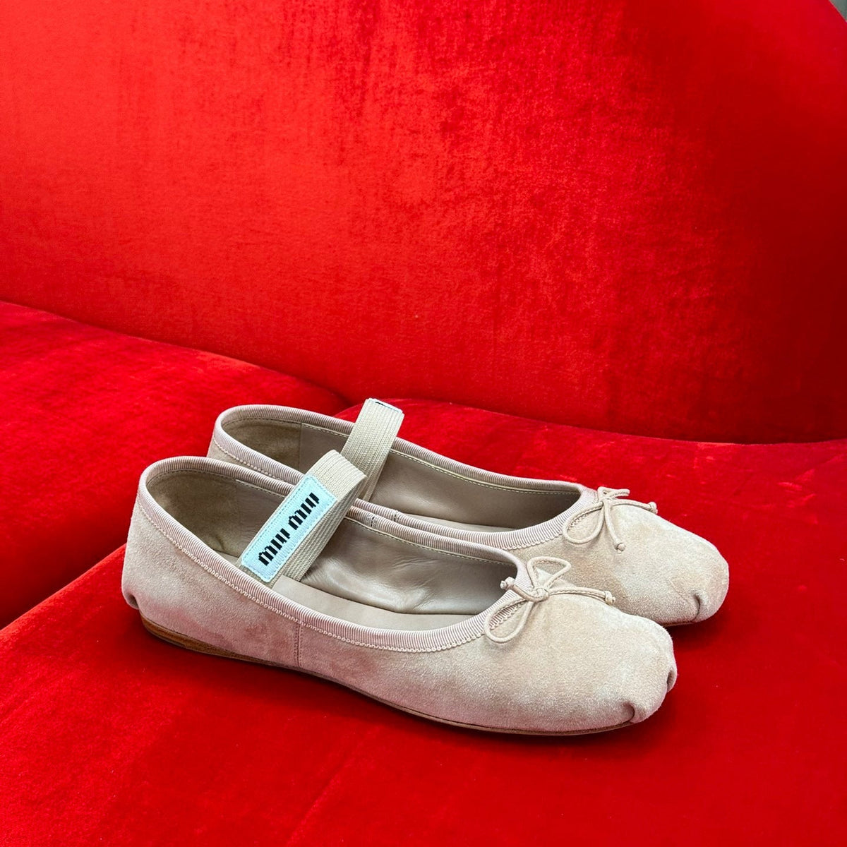 Shoes- Miu M Ballerina Flats Premium Designer Casual Shoes