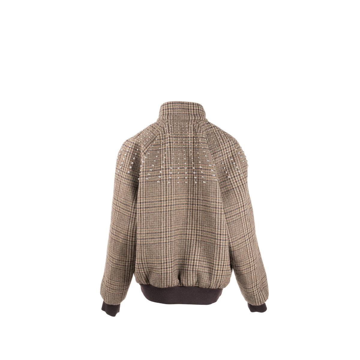 Celine Jackets? Celine Size 46 Studded Teddy Jacket Wool Marron SHW Stylish Everyday Designer Outerwear
