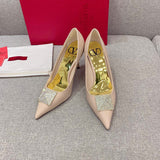 Close-up of Valentino Garavani shoes craftsmanship