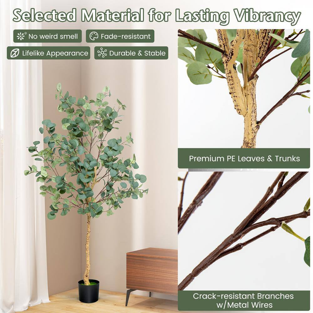 5 . 5 FT Artificial Tree Fake Eucalyptus Tree