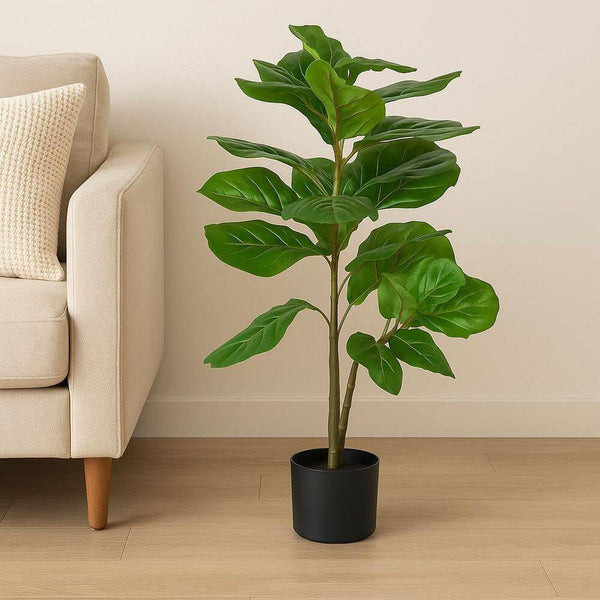 39.37 In. Green Ficus Lyrata Indoor Outdoor Plastic Artificial Plant