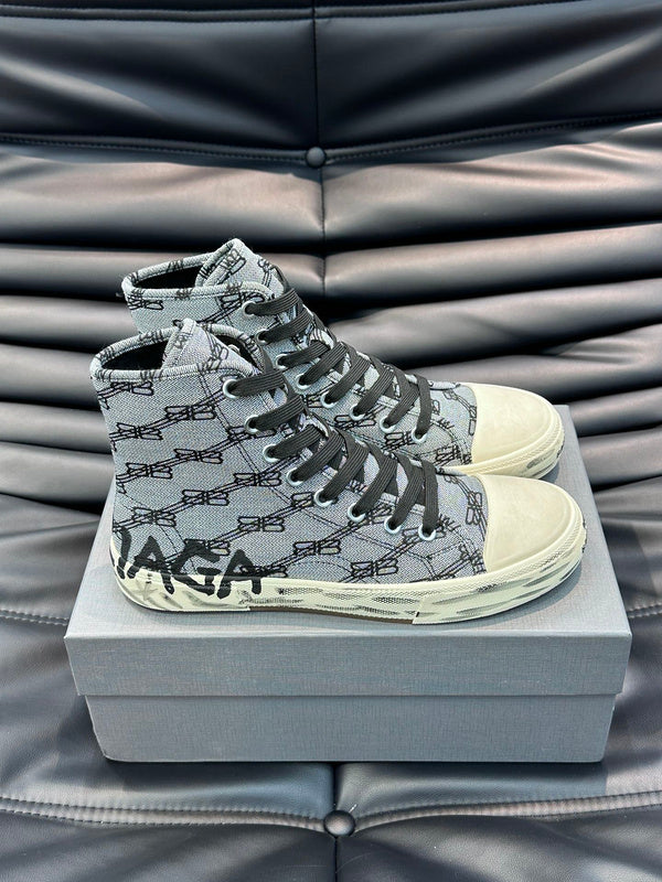 Balenciaga White Ankle Boots - Front View