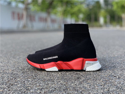 Balenciaga Red Chelsea Boots - Sole Detail View