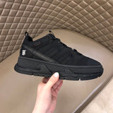 Burberry Camel Chunky Platform Sneakers - Close-Up Texture View