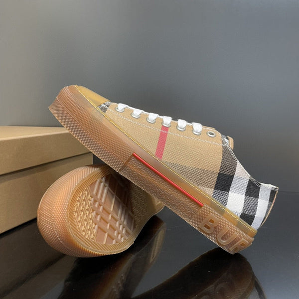 Burberry Beige Pointed-Toe Flats - Angled View
