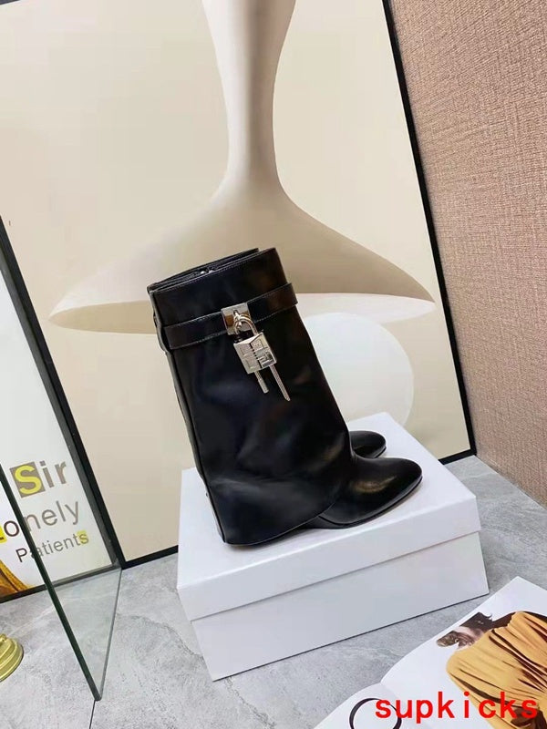 Givenchy Black Combat Boots - Back View