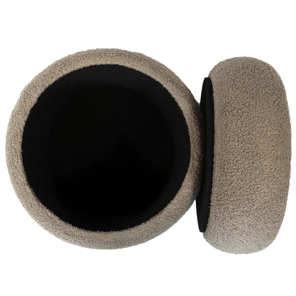 Boucle Cloud Storage Ottoman, Taupe