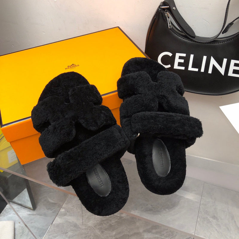 Hermès Black Ankle Boots - Close-Up Texture View
