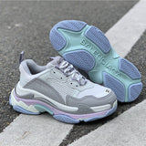 Balenciaga Grey Chunky Platform Sneakers - Heel Detail View