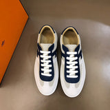 Hermès Beige High-Top Sneakers - Close-Up Texture View