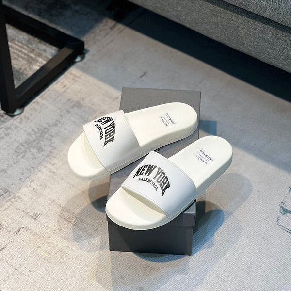 Balenciaga Nude Slide Sandals - Sole Detail View