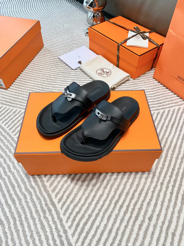 Hermes sandals Style 221 - close-up of refined designer finish