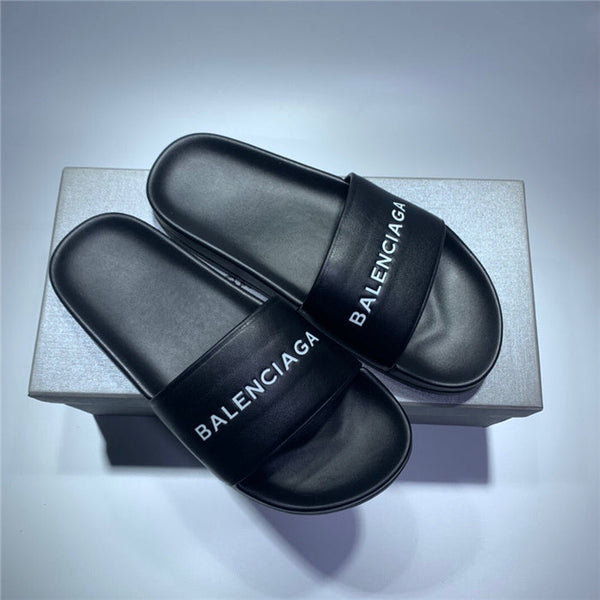 Balenciaga Red Slide Sandals - Front View