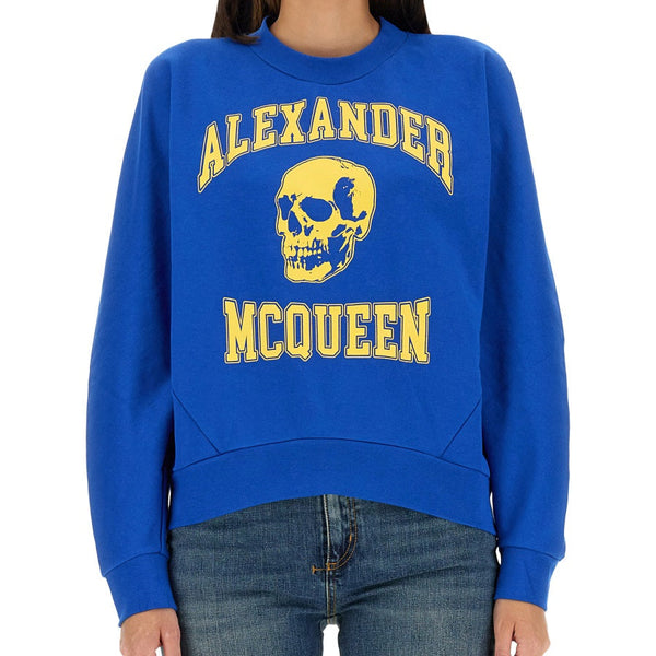 Alexander McQueen Hoodies? Alexander Mcqueen Women Varsiity Skull Sweatshirt Premium Designer Casual Hoodie