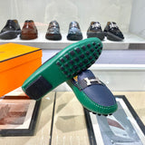 Hermès White Block Heel Pumps - Angled View