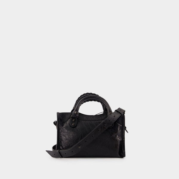 Close-up of Balenciaga handbags hardware and fine stitching