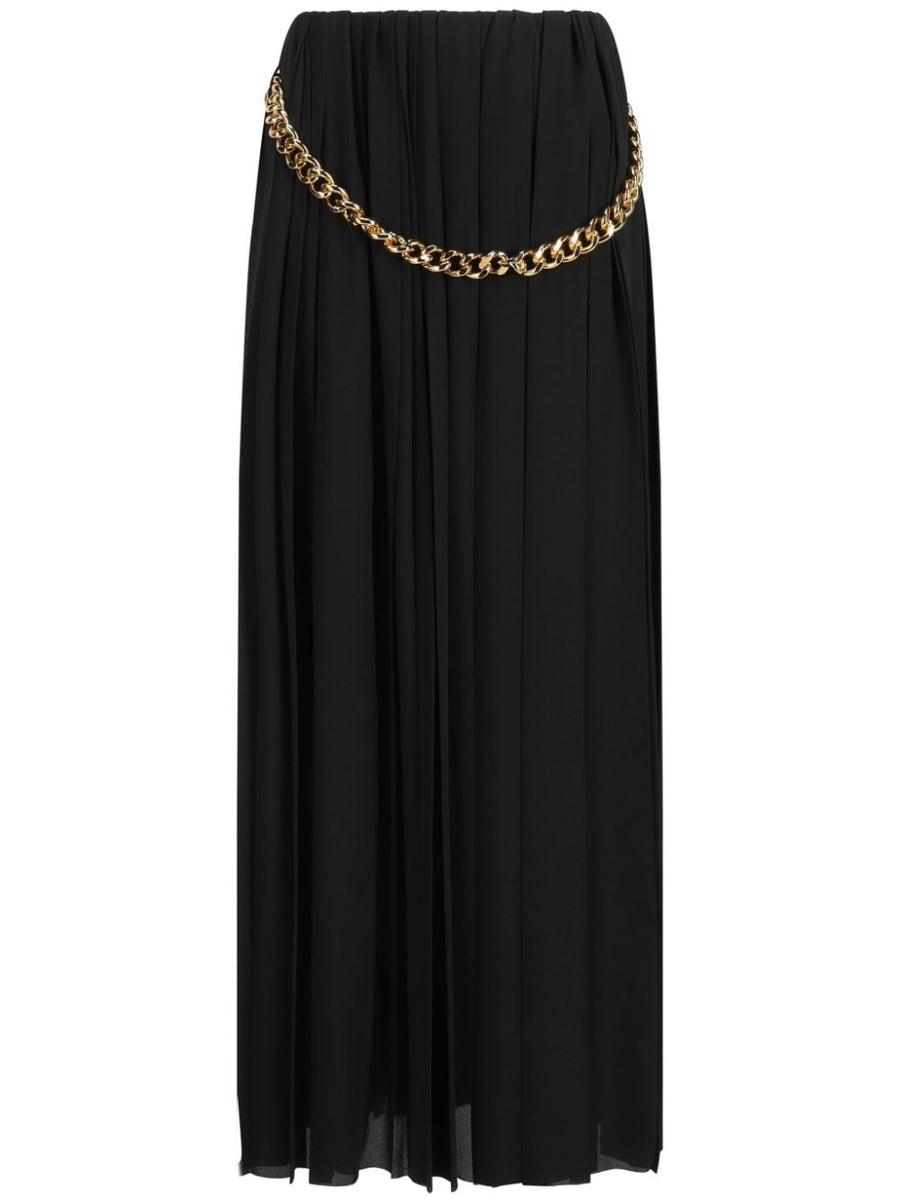 Balenciaga Skirts? BALENCIAGA Chain Embellished Pleated Mini Skirt for Women Elegant Designer Casual Skirt