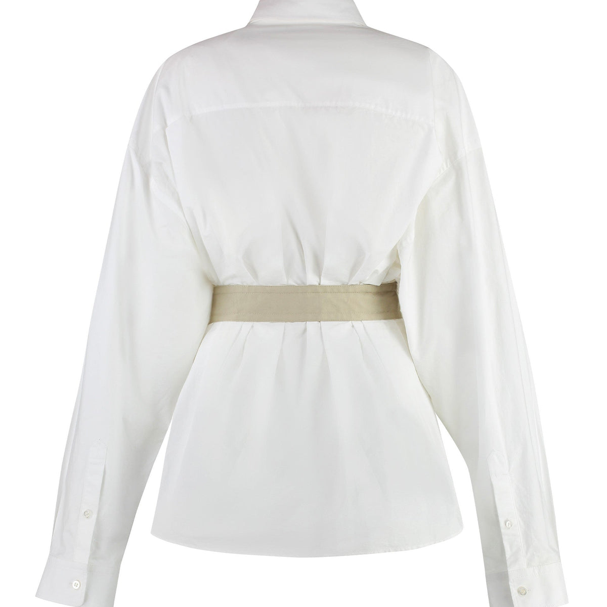 Balenciaga Tops- BALENCIAGA Cotton Shirt with Coordinated Waist Belt - Sizes up to 190 cm Elegant Everyday Designer Top