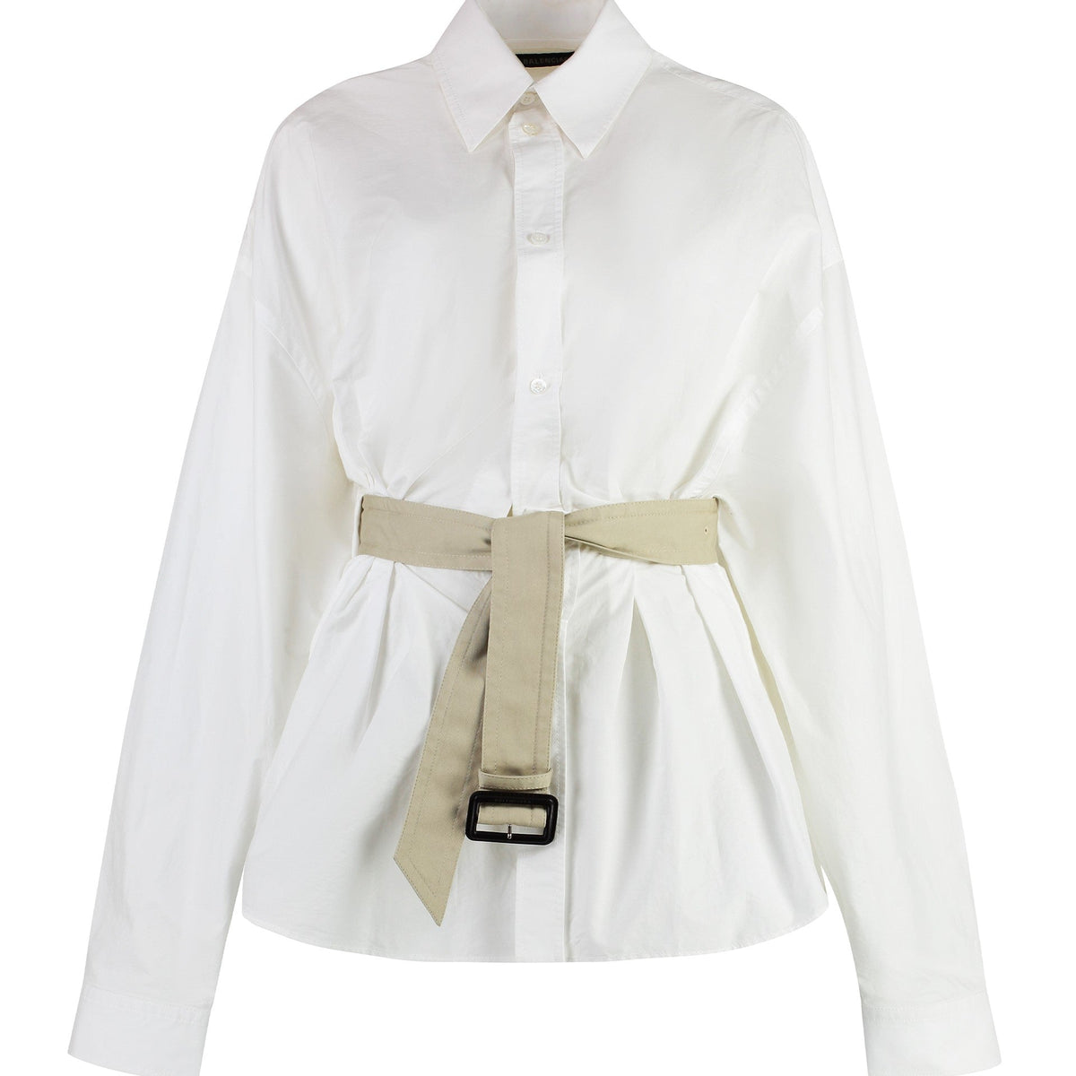 Balenciaga Tops- BALENCIAGA Cotton Shirt with Coordinated Waist Belt - Sizes up to 190 cm Elegant Everyday Designer Top