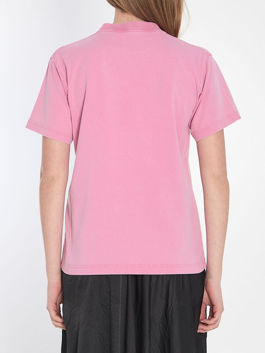 Close-up of Balenciaga t-shirts & tops hardware and fine stitching
