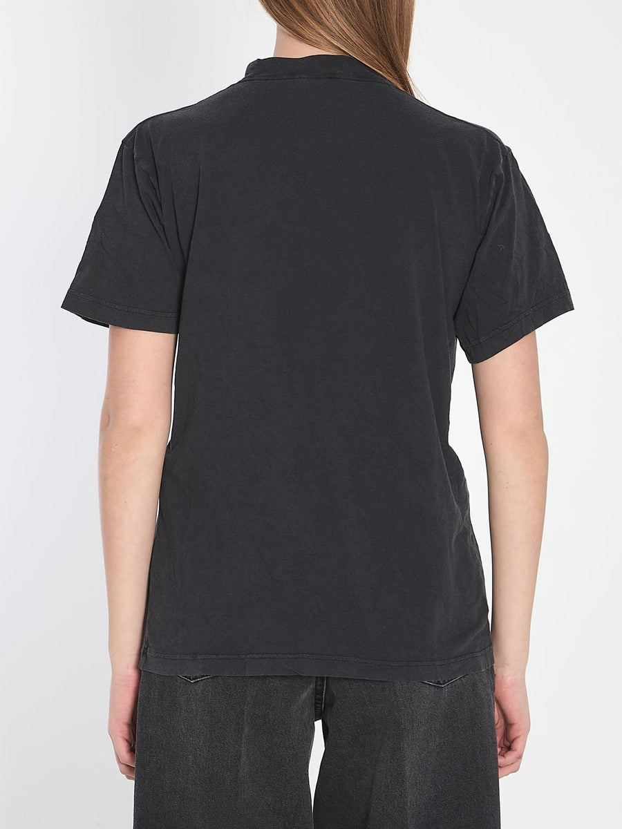 Close-up of Balenciaga t-shirts & tops hardware and fine stitching