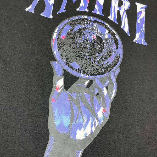 Close-up of Amiri t-shirt craftsmanship