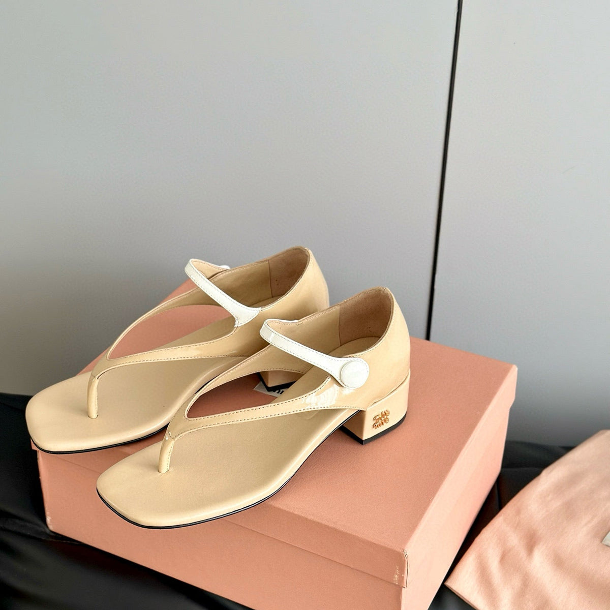 Shoes- Miu M Thong Sandals Premium Designer Casual Shoes