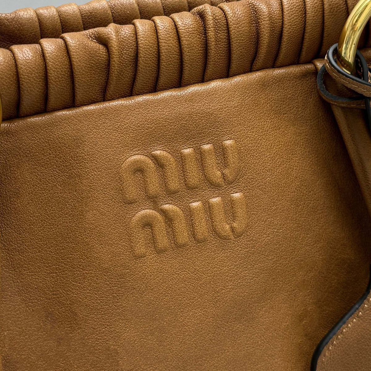 Bags- Miu M Nappa Leather Bag Elegant Everyday Designer Handbag