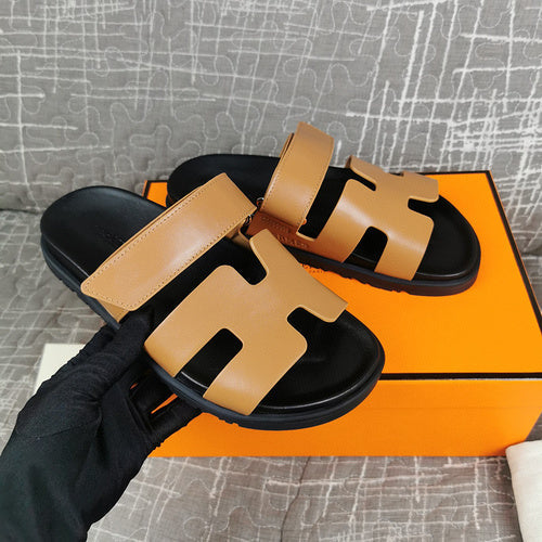 Hermès Chocolate Brown Platform Sandals - Full Silhouette View