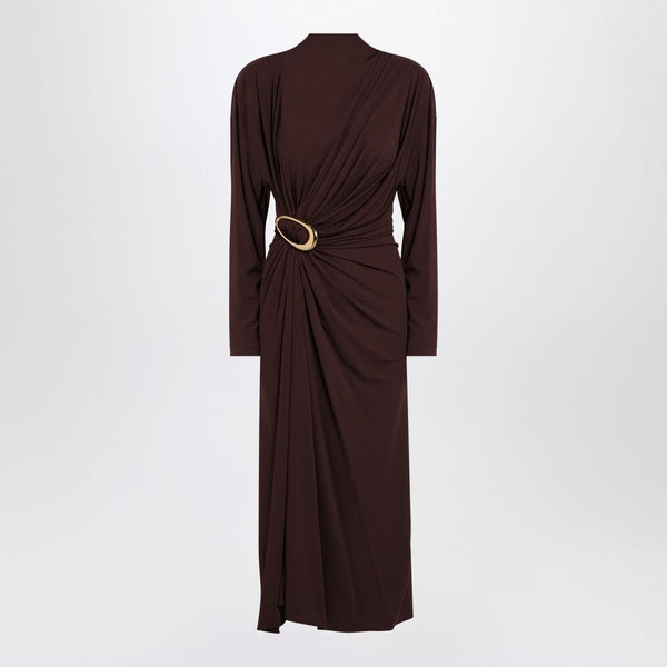 Bottega Veneta Dresses? Bottega Veneta Women Mid-Length Brown Dress In Viscose Jersey Luxury Party Occasion Dress