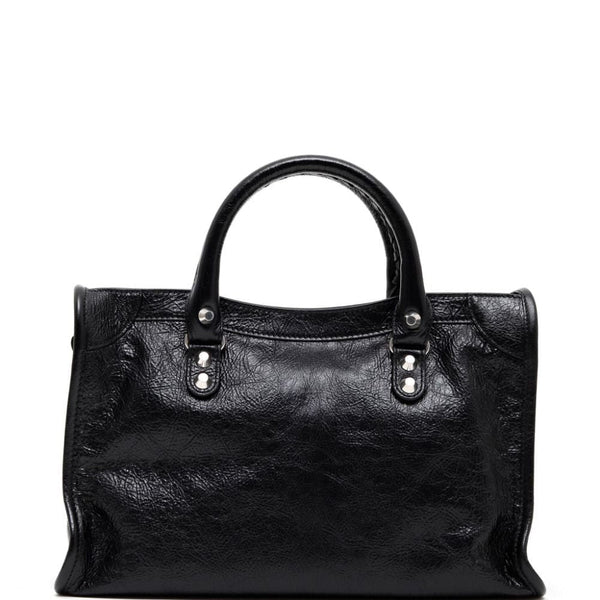 Close-up of Balenciaga shoulder bags hardware and fine stitching