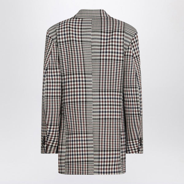 Bottega Veneta Jackets? Bottega Veneta Women Double-Breasted Checkered Jacket In Structured Cotton Stylish Everyday Designer Outerwear