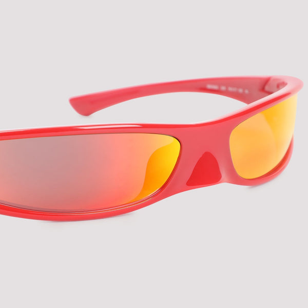 Close-up of Balenciaga sunglasses hardware and fine stitching