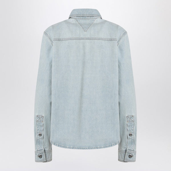Bottega Veneta Tops? Bottega Veneta Women Light Blue Denim Shirt Extra Bleach Premium Designer Casual Top
