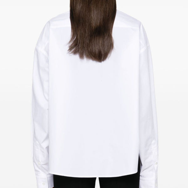 Close-up of Balenciaga shirts hardware and fine stitching