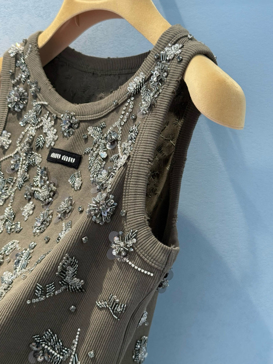 Tops- Miu M Tank Top Premium Designer Casual Top