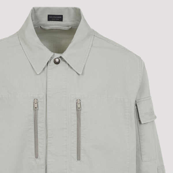 Close-up of Balenciaga shirts hardware and fine stitching