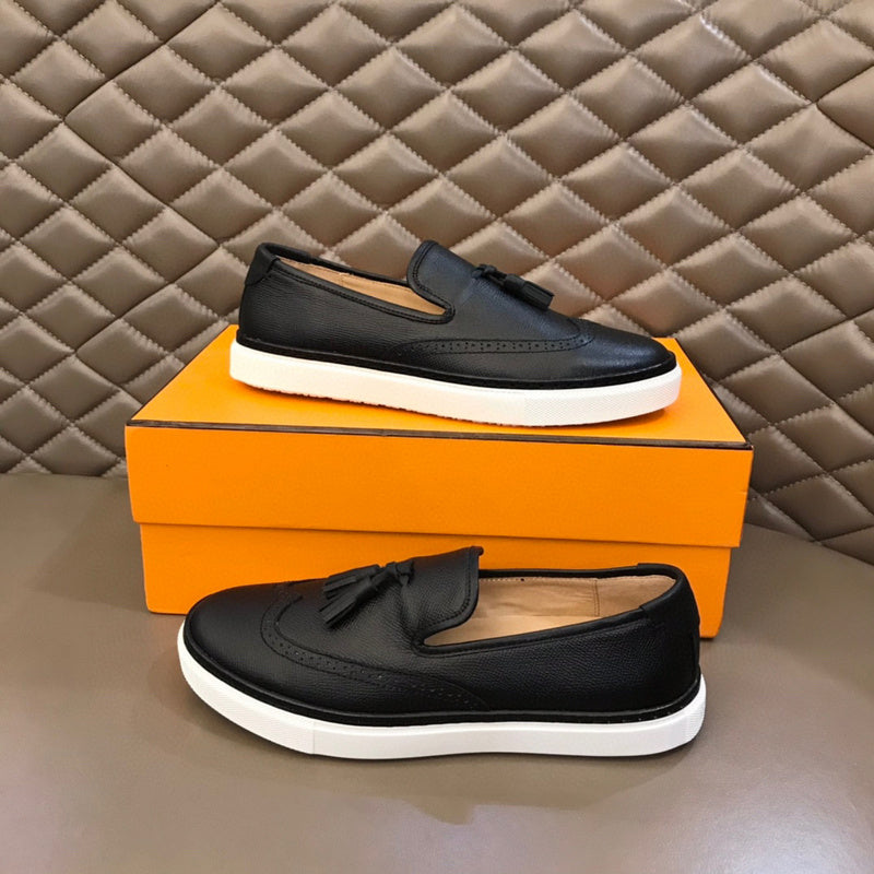 Hermès White Chunky Platform Sneakers - Close-Up Texture View
