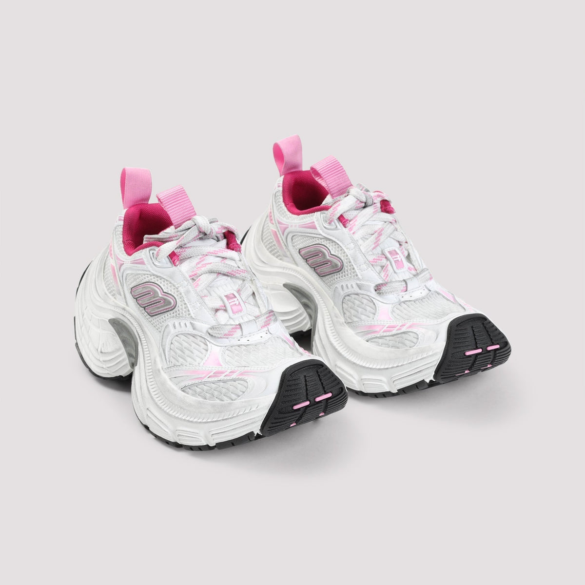Close-up of Balenciaga sneakers hardware and fine stitching