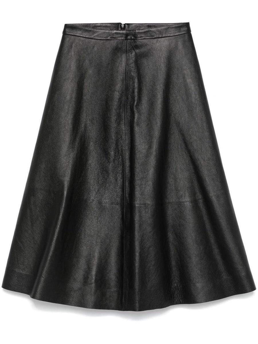 Balenciaga Skirts- BALENCIAGA Flared Leather Skirt - High Waist Design Chic Everyday Designer Skirt
