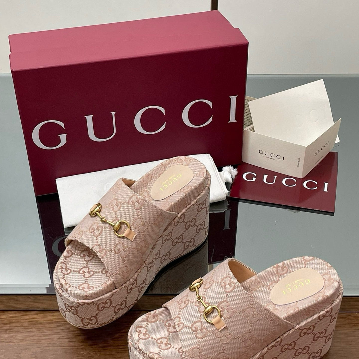 Gucci Shoes- Gucci Wedge Sandals Comfortable Everyday Designer Shoes