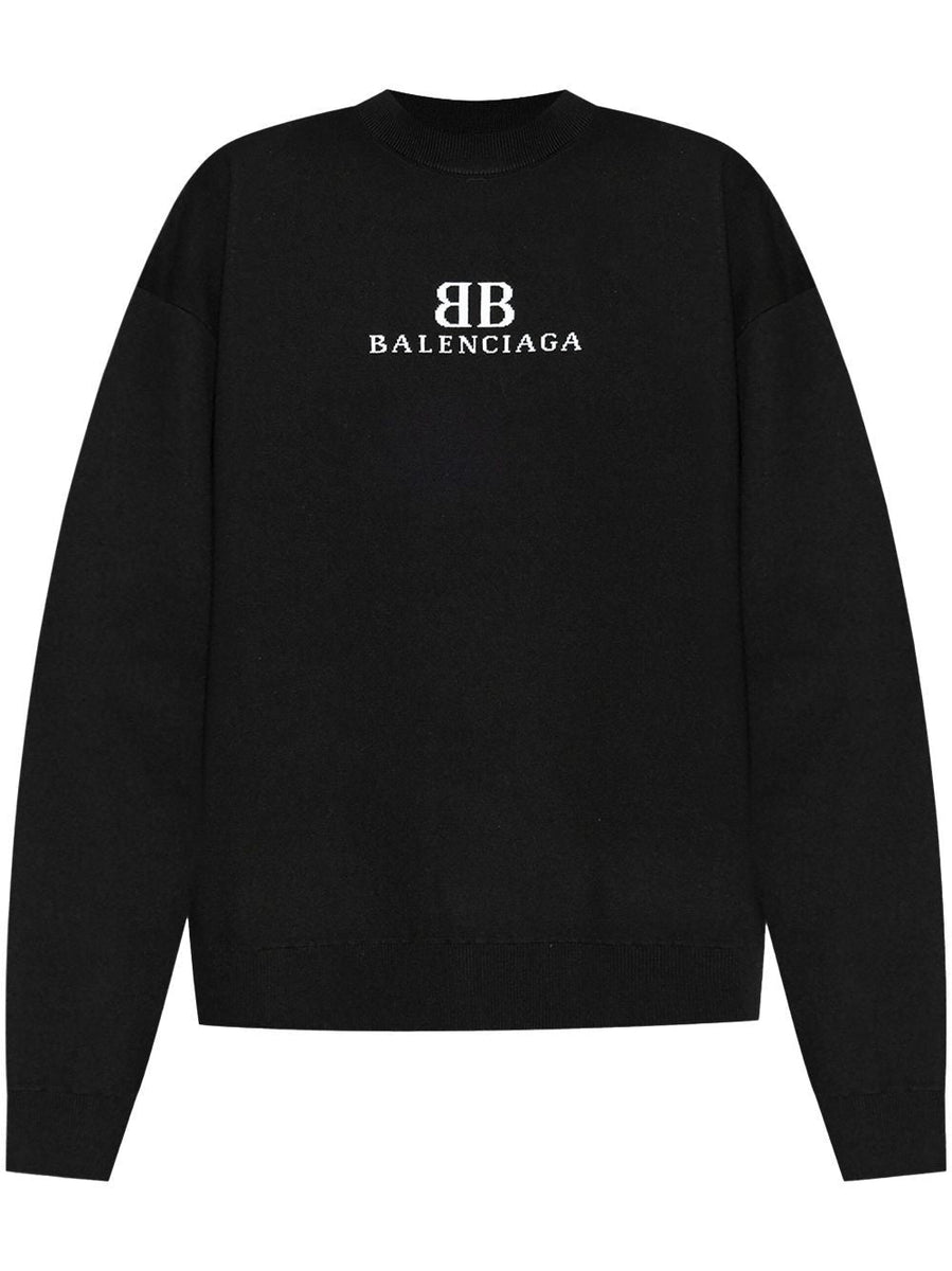 Balenciaga Sweaters? BALENCIAGA Oversized Wool Blend Crewneck Sweater Premium Casual Designer Knitwear
