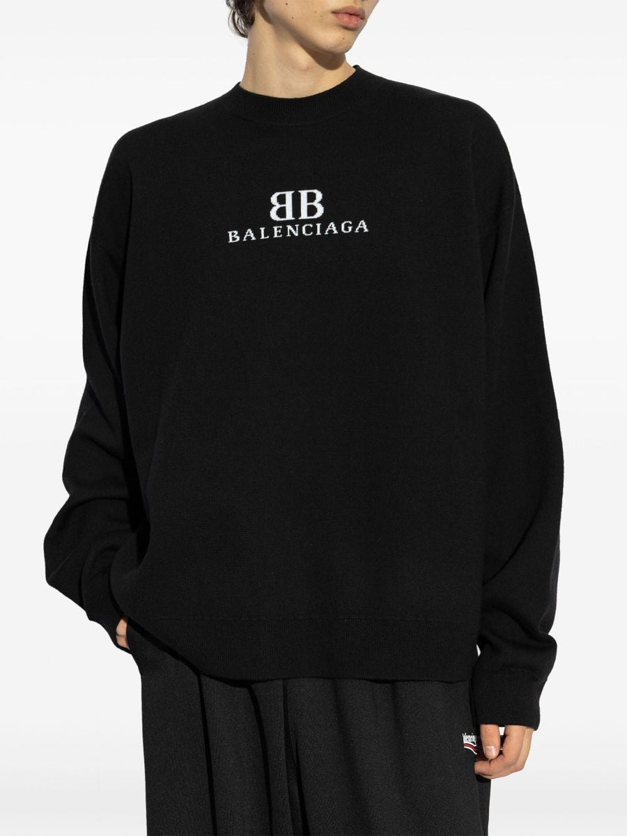 Balenciaga Sweaters- BALENCIAGA Crewneck Sweater for Men - SS25 Collection Luxury Designer Knit Sweater
