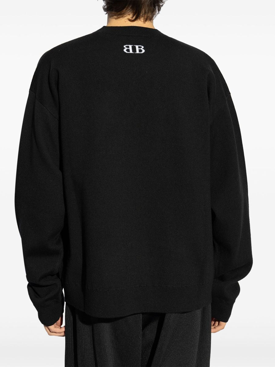 Balenciaga Sweaters? BALENCIAGA Oversized Wool Blend Crewneck Sweater Premium Casual Designer Knitwear
